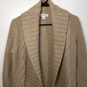 Banana Republic Cardigan Long Sweater Women Small Petite Open Front Fold Collar